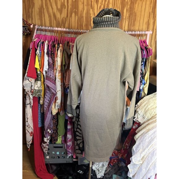 Poi by KRIZIA VTG Italy Italian Wool Angora High Neck Sweater Dress Sz 38 (US S) - Picture 7 of 10